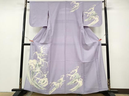平和屋着物＊夏物 訪問着 絽 立波文 正絹 逸品 CABF3537ut
