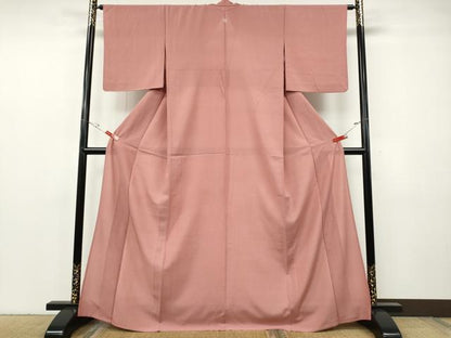 平和屋着物＊夏物 色無地 絽 薄紅色 正絹 逸品 CABF3538ut