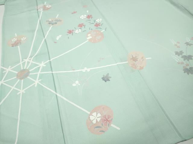 平和屋着物＊夏物 訪問着 絽 草花丸文 銀彩 正絹 逸品 CABF3541ut