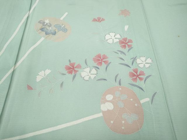 平和屋着物＊夏物 訪問着 絽 草花丸文 銀彩 正絹 逸品 CABF3541ut