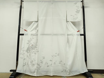 平和屋着物＊夏物 訪問着 絽 刺繍 鹿の子舞蝶枝花文 金銀彩 正絹 逸品 CABF3543ut