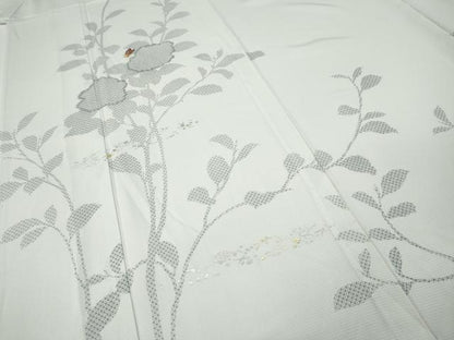 平和屋着物＊夏物 訪問着 絽 刺繍 鹿の子舞蝶枝花文 金銀彩 正絹 逸品 CABF3543ut