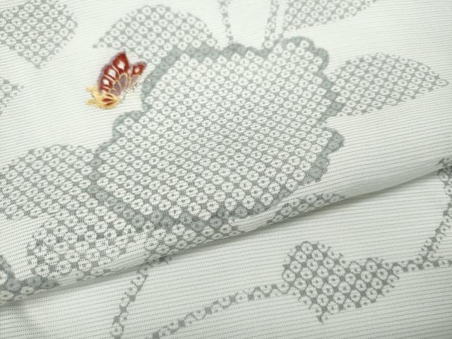 平和屋着物＊夏物 訪問着 絽 刺繍 鹿の子舞蝶枝花文 金銀彩 正絹 逸品 CABF3543ut