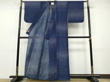 平和屋着物＊夏物 小紋 縦絽 箔散らし 洗える着物 CABF3544ut