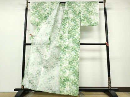 平和屋着物＊夏物 小紋 紗 舞桜文 洗える着物 CABF3546ut