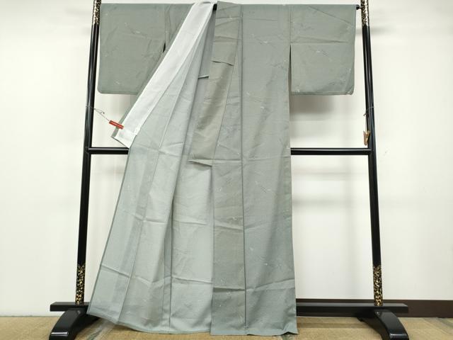 平和屋着物＊夏物 小紋 絽 こぼれ松葉 洗える着物 CABF3556ut