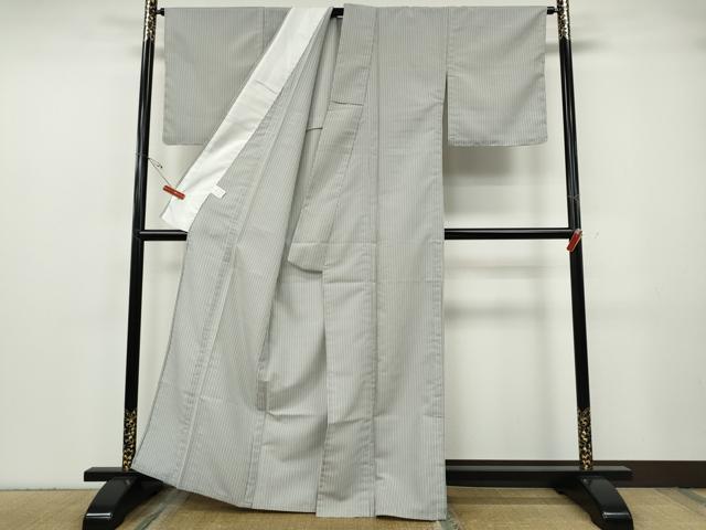 平和屋着物▽小紋　単衣　縞　洗える着物　CABF3558ut