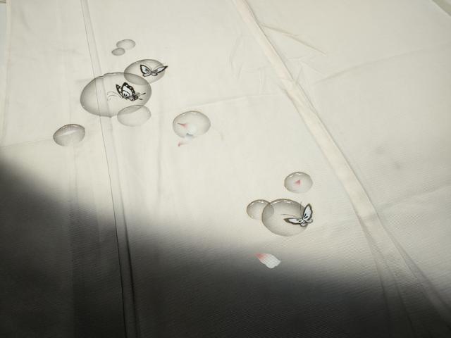 平和屋着物＊夏物 訪問着 絽 手描き 舞蝶文 正絹 逸品 CABF3571ut