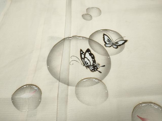 平和屋着物＊夏物 訪問着 絽 手描き 舞蝶文 正絹 逸品 CABF3571ut