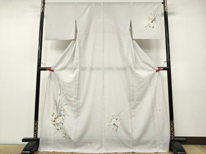 平和屋着物＊夏物 訪問着 絽 友禅 作家物 草花文 暈し染め ロング丈 正絹 逸品 CABF3572ut