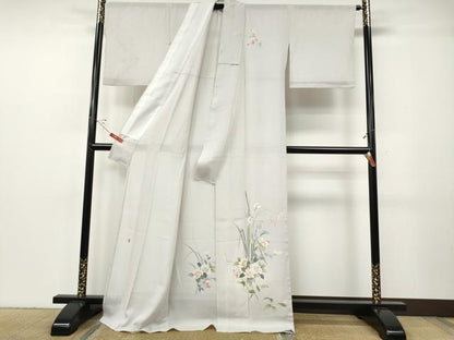 平和屋着物＊夏物 訪問着 絽 友禅 作家物 草花文 暈し染め ロング丈 正絹 逸品 CABF3572ut
