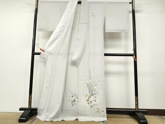 平和屋着物＊夏物 訪問着 絽 友禅 作家物 草花文 暈し染め ロング丈 正絹 逸品 CABF3572ut
