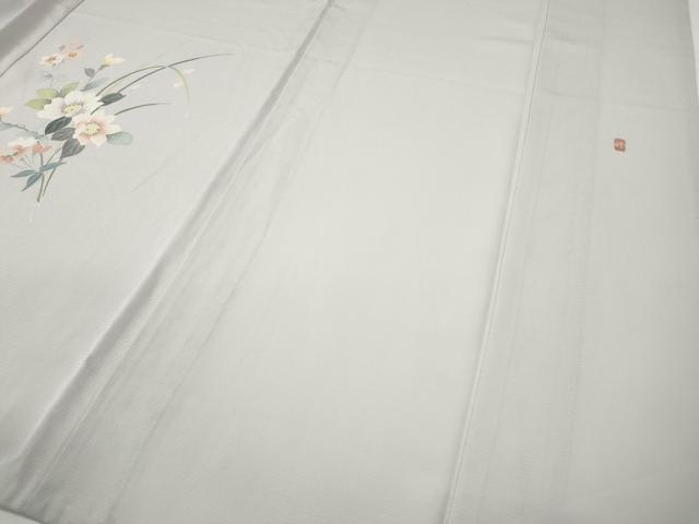 平和屋着物＊夏物 訪問着 絽 友禅 作家物 草花文 暈し染め ロング丈 正絹 逸品 CABF3572ut