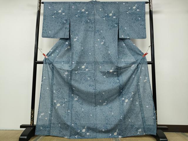 平和屋着物＊夏物 小紋 絽 草花文 さんび謹製 ロング丈 洗える着物 CABF3575ut