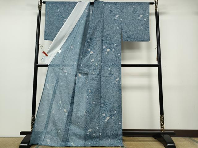 平和屋着物＊夏物 小紋 絽 草花文 さんび謹製 ロング丈 洗える着物 CABF3575ut