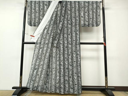 平和屋着物＊夏物 小紋 紗 草花間道 洗える着物 CABF3578ut