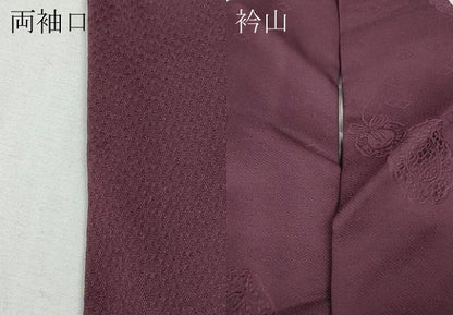 平和屋着物●上質な色無地　鏡裏地紋　暗紅色　正絹　逸品　CABF3581ut