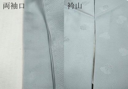 平和屋着物●上質な色無地　舞花地紋　水色　正絹　逸品　CABF3582ut