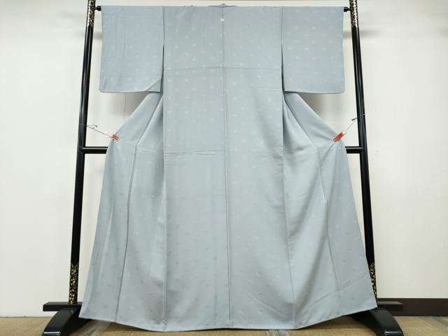 平和屋着物●上質な色無地　舞花地紋　水色　正絹　逸品　CABF3582ut