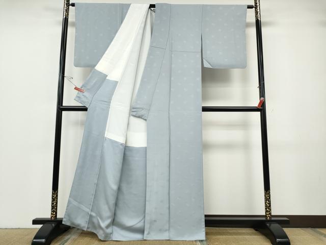 平和屋着物●上質な色無地　舞花地紋　水色　正絹　逸品　CABF3582ut