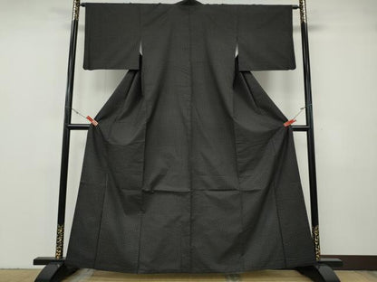 平和屋着物●本場大島紬　7マルキ　十字絣　正絹　逸品　CABF3586ut