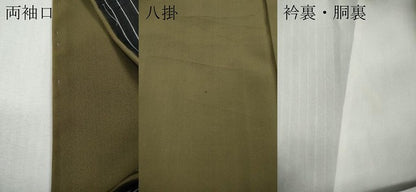 平和屋着物●上質な紬　エ霞間道　黒地　正絹　逸品　CABF3589ut