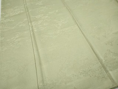 平和屋着物●上質な色無地　作家物　風景草木地紋　蒸栗色　正絹　逸品　CABF3592ut