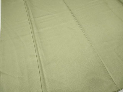 平和屋着物●上質な色無地　抹茶色　正絹　逸品　CABF3593ut