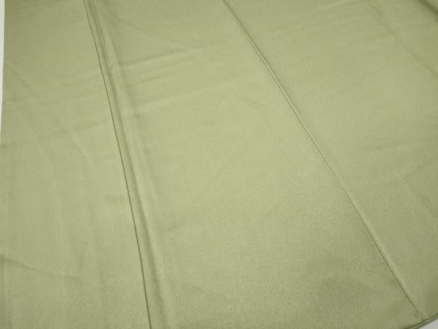 平和屋着物●上質な色無地　抹茶色　正絹　逸品　CABF3593ut