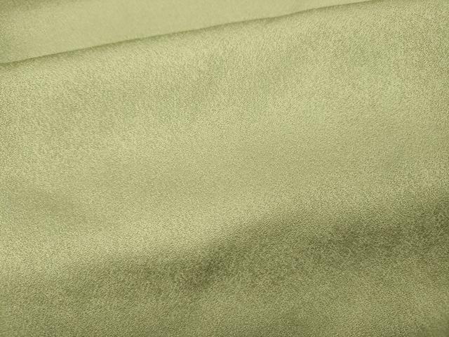 平和屋着物●上質な色無地　抹茶色　正絹　逸品　CABF3593ut