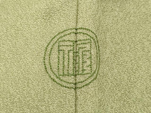 平和屋着物●上質な色無地　抹茶色　正絹　逸品　CABF3593ut