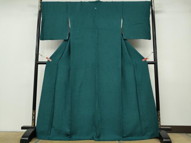 平和屋着物●上質な色無地　辻が花地紋　高麗納戸色　正絹　逸品　CABF3595ut