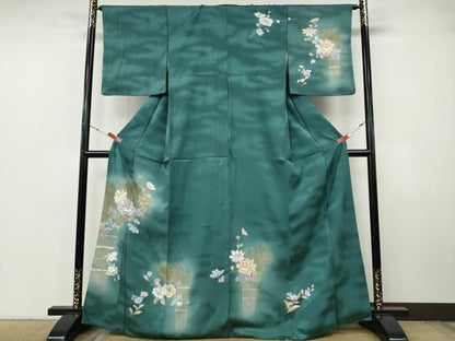 平和屋着物●訪問着　枝花文　暈し染め　金彩　正絹　逸品　CABF3597ut