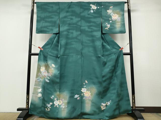 平和屋着物●訪問着　枝花文　暈し染め　金彩　正絹　逸品　CABF3597ut