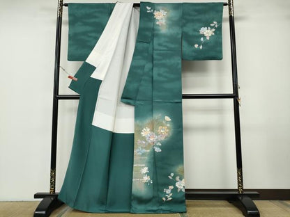 平和屋着物●訪問着　枝花文　暈し染め　金彩　正絹　逸品　CABF3597ut