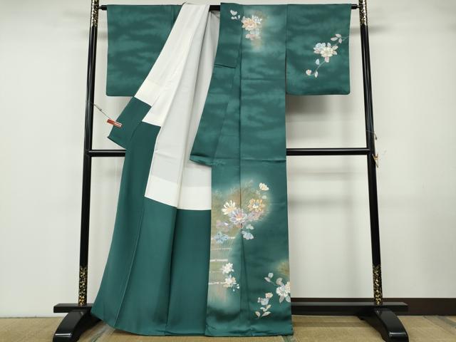 平和屋着物●訪問着　枝花文　暈し染め　金彩　正絹　逸品　CABF3597ut