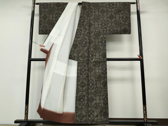 平和屋着物●本場大島紬　7マルキ　吉祥花文　正絹　逸品　未使用　CABF3598ut