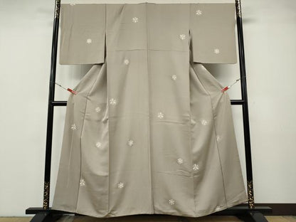 平和屋着物●上質な小紋　吉祥花文　金彩　正絹　逸品　CABF3599ut