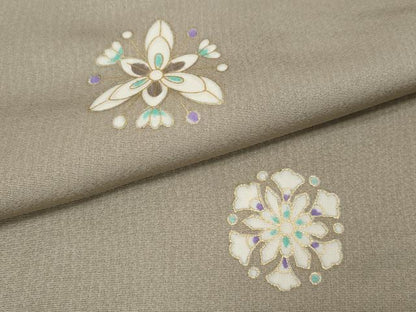 平和屋着物●上質な小紋　吉祥花文　金彩　正絹　逸品　CABF3599ut