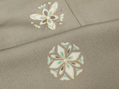 平和屋着物●上質な小紋　吉祥花文　金彩　正絹　逸品　CABF3599ut