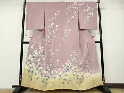 平和屋着物●訪問着　作家物　枝花文　暈し染め　正絹　逸品　CABF3600ut