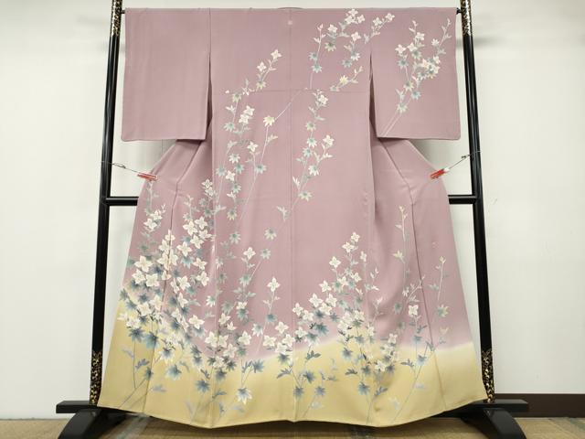 平和屋着物●訪問着　作家物　枝花文　暈し染め　正絹　逸品　CABF3600ut