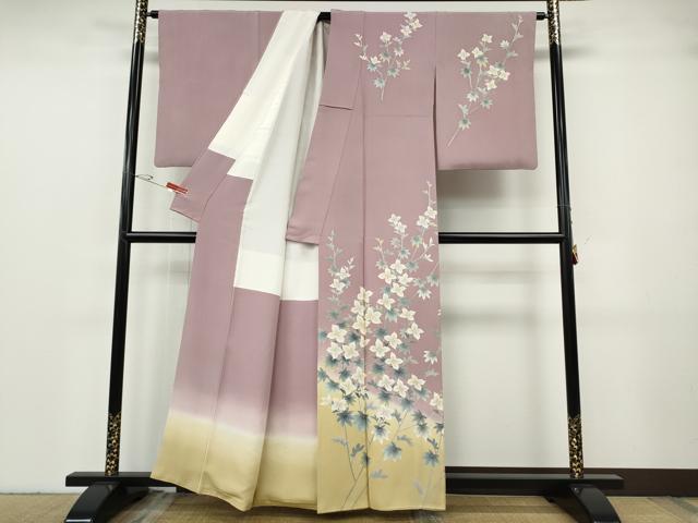 平和屋着物●訪問着　作家物　枝花文　暈し染め　正絹　逸品　CABF3600ut