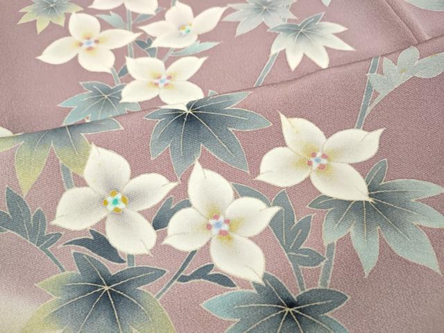 平和屋着物●訪問着　作家物　枝花文　暈し染め　正絹　逸品　CABF3600ut
