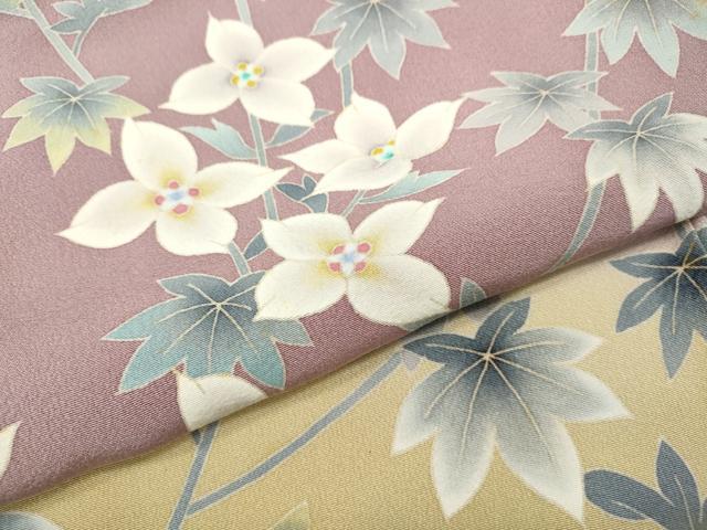 平和屋着物●訪問着　作家物　枝花文　暈し染め　正絹　逸品　CABF3600ut