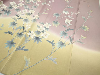 平和屋着物●訪問着　作家物　枝花文　暈し染め　正絹　逸品　CABF3600ut