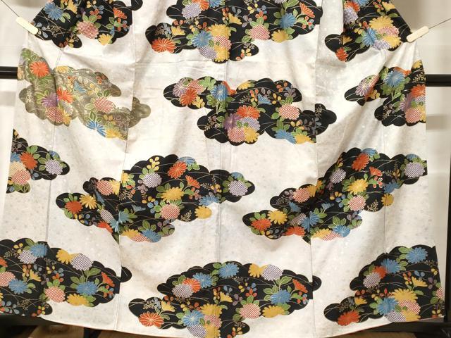 平和屋着物■訪問着 駒刺繍 雲取り草花文 金彩 正絹 逸品 CABF3602ev