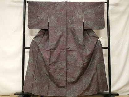 平和屋着物■上質な紬 幾何学文 正絹 逸品 CABF3603ev