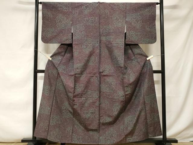 平和屋着物■上質な紬 幾何学文 正絹 逸品 CABF3603ev
