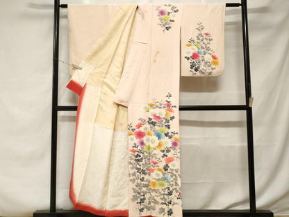 平和屋着物■訪問着　枝花文　金彩　正絹　逸品　CABF3607ev